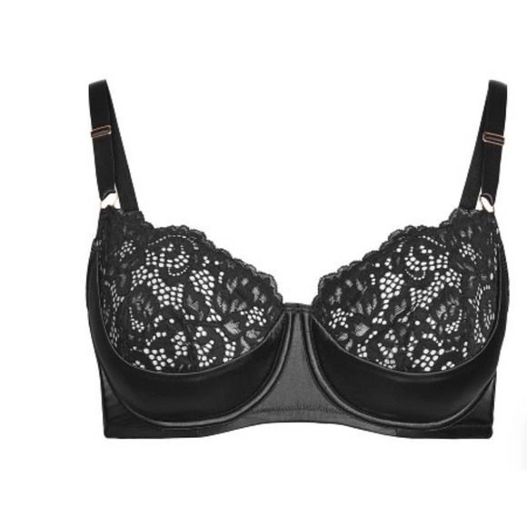 FOX & ROYAL Hollie Underwire Demi Bra - black sz 46 G/H - Picture 4 of 5